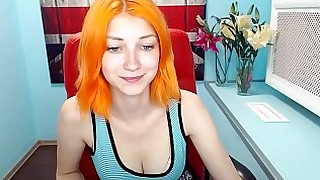cute orange haired dutch teen cam play - part 1