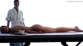Brunette Babe Vika Gets Her First Time Massage